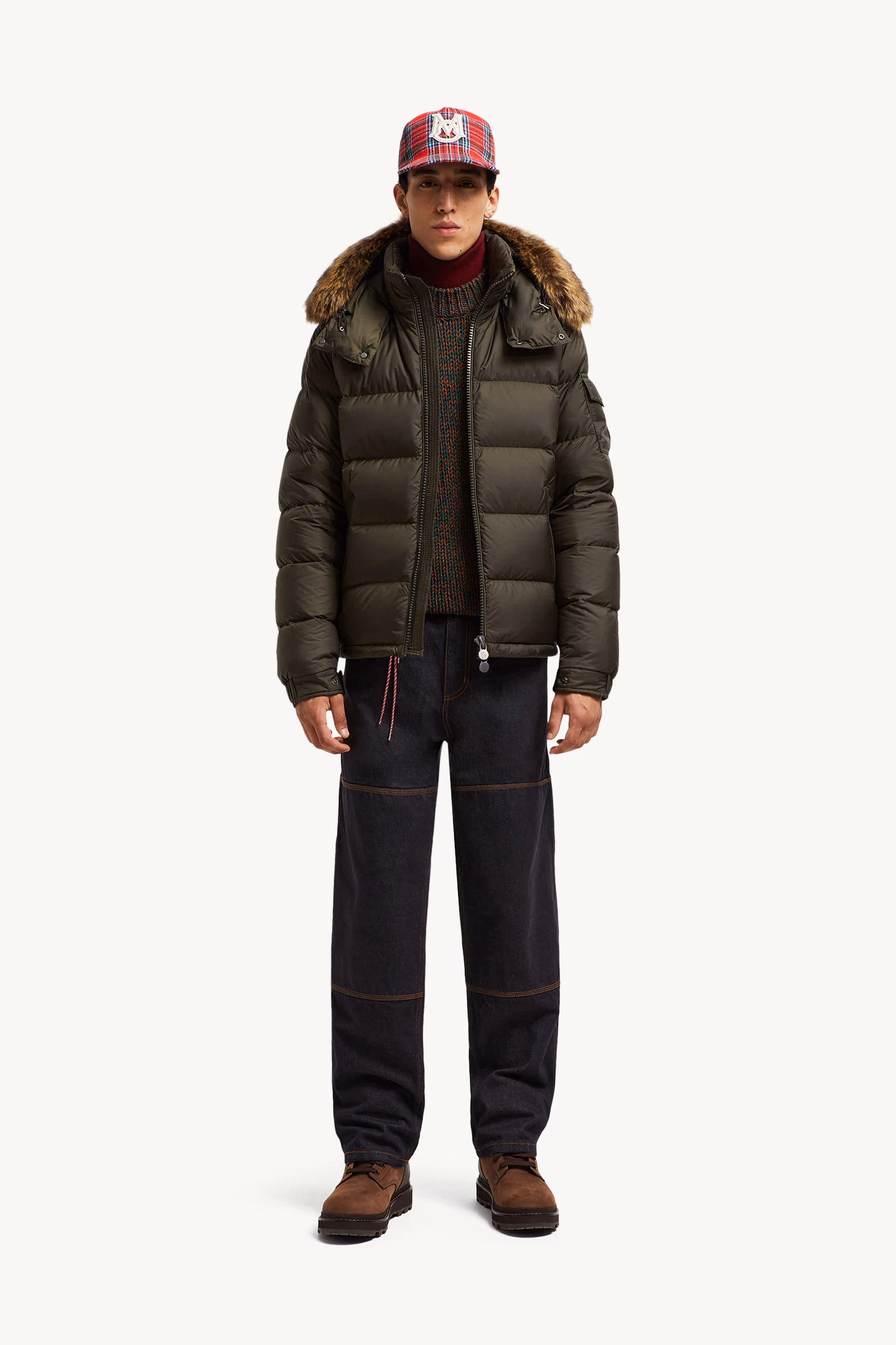 Mayaf Hooded Short Down Jacket Men Olive Green Moncler 0